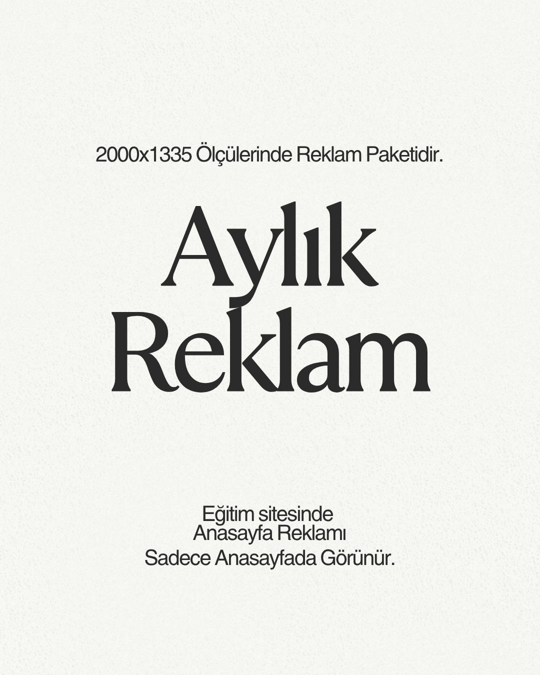 Reklam Verebilirsiniz.